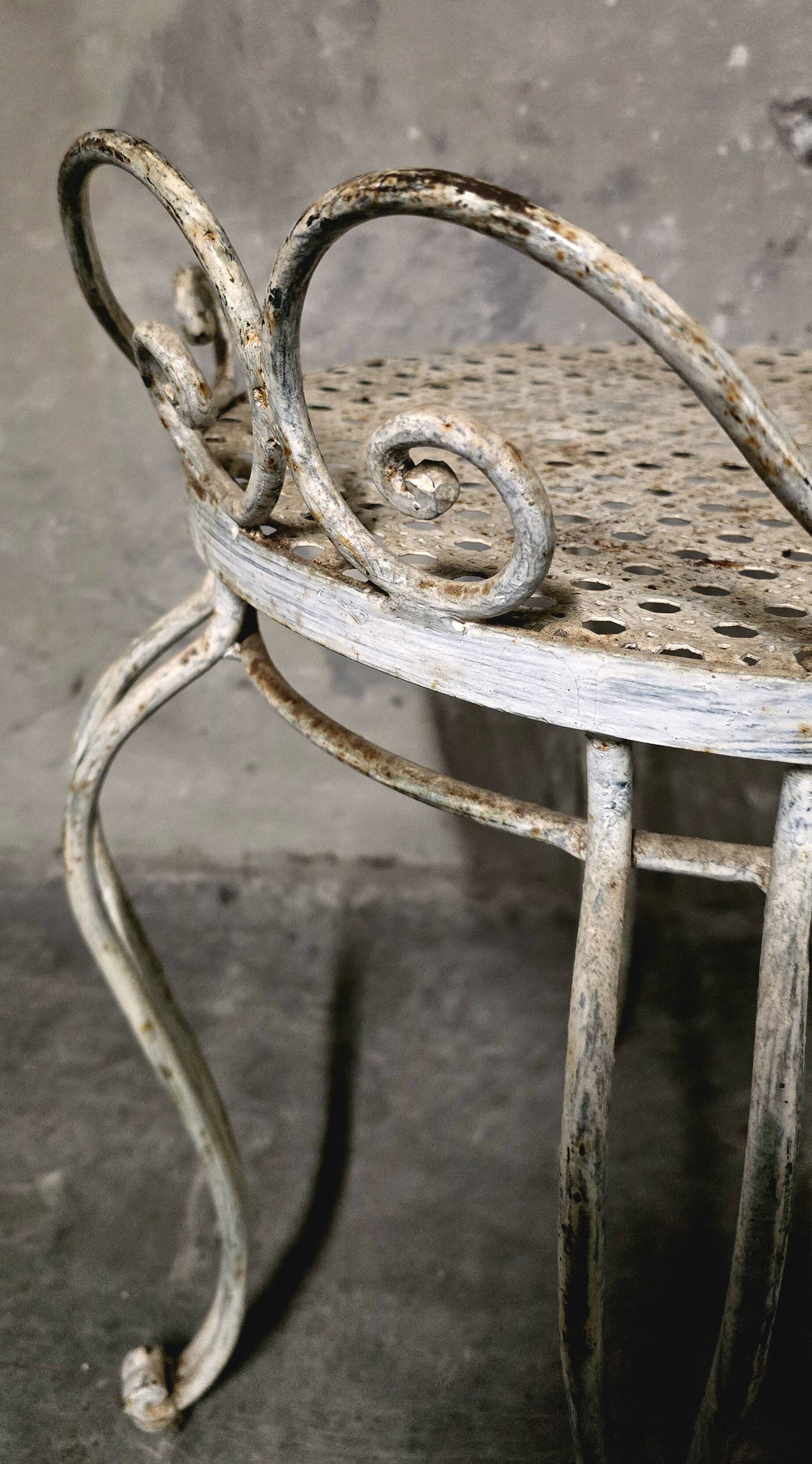 White wrought iron chair - 1940/1950