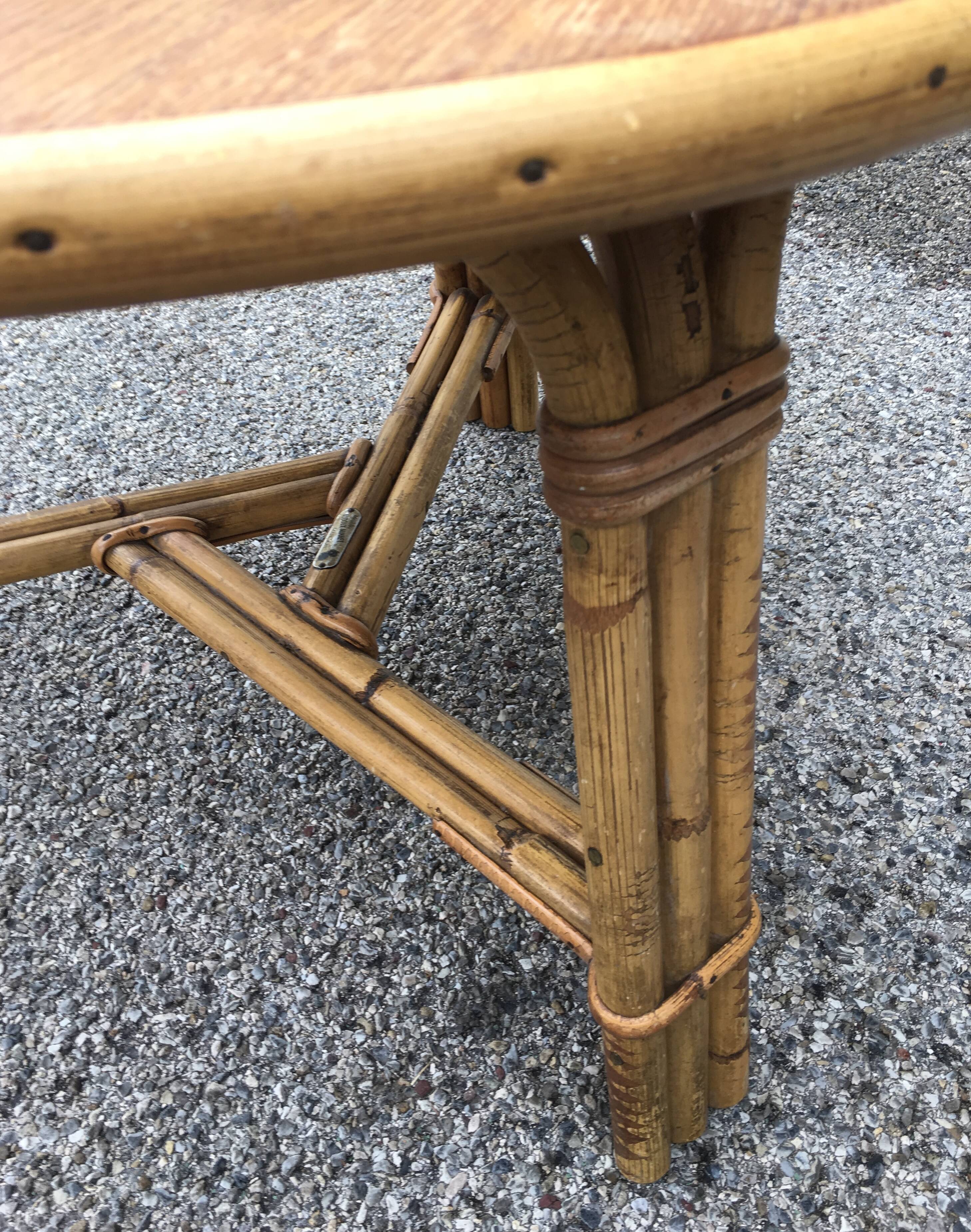 Round rattan coffee table Audoux-Minnet