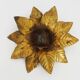 Wall light, ceiling light sun foliage in gold metal, vintage ceiling light. Italy 70s