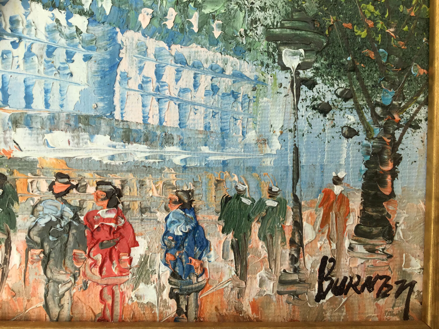 Paris View of the Moulin Rouge, boulevard Clichy and Sacré-Coeur Oil on canvas signed