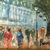 Paris View of the Moulin Rouge, boulevard Clichy and Sacré-Coeur Oil on canvas signed