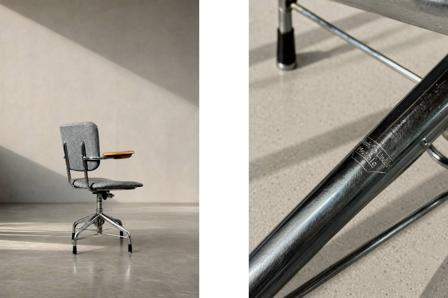 Vintage Industrial Office Swivel Chair from Verkstads AB Lindqvist, 1960s