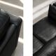 Vintage Mid-Century Danish Modern Two-Seater Black Leather Sofa, 1970s