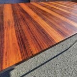 Chrome and rosewood extendable table by Alain Richard, France, 1950s