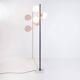 Vintage Italian Stilnovo floor lamp from the mid-century with opaline glass globes and a marble base.