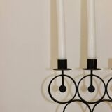 Vintage metal candelabrum with black coating