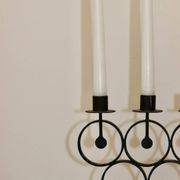 Candélabre vintage en métal avec revêtement noir