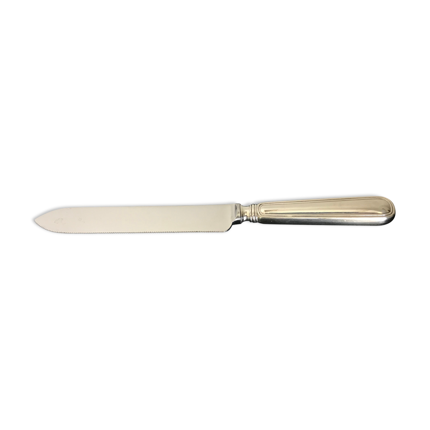 Silver metal bread knife