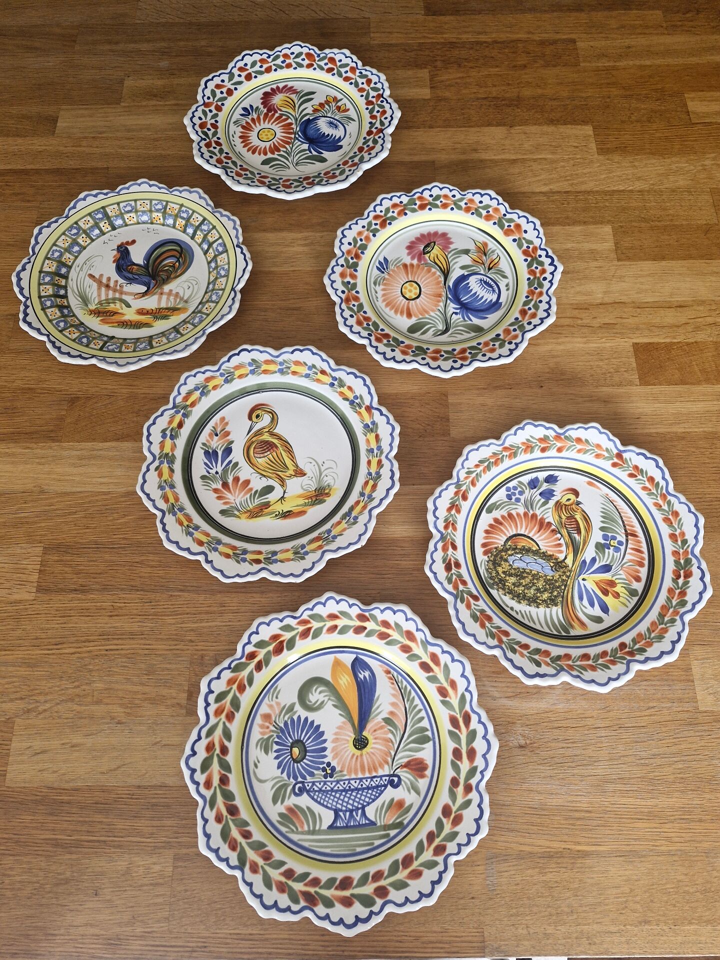 Set of 6 Breton plates