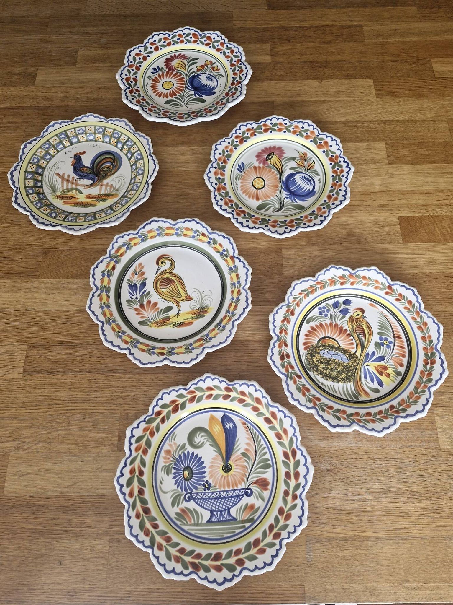 Série de 6 assiettes bretonnes