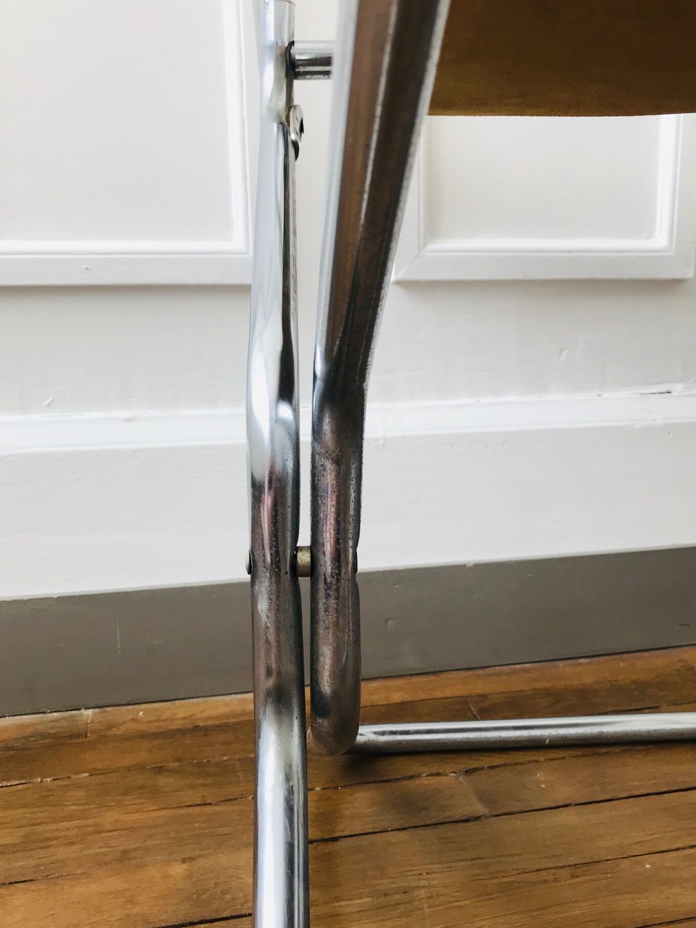 Pair of Lafuma armchairs in 1970s brown skai