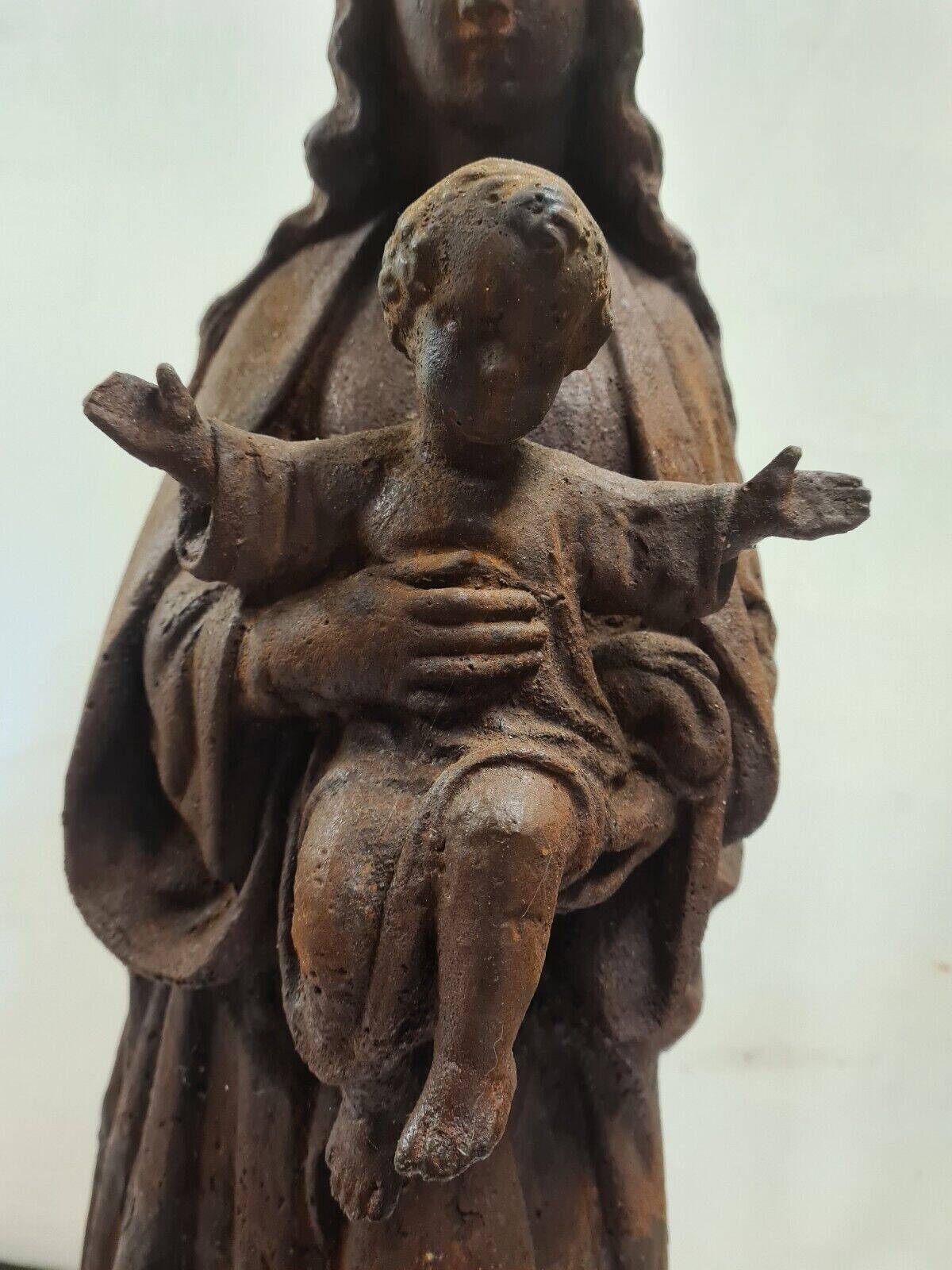 statue of the holy virgin in cast iron