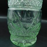Green pressed-moulded crystal vase