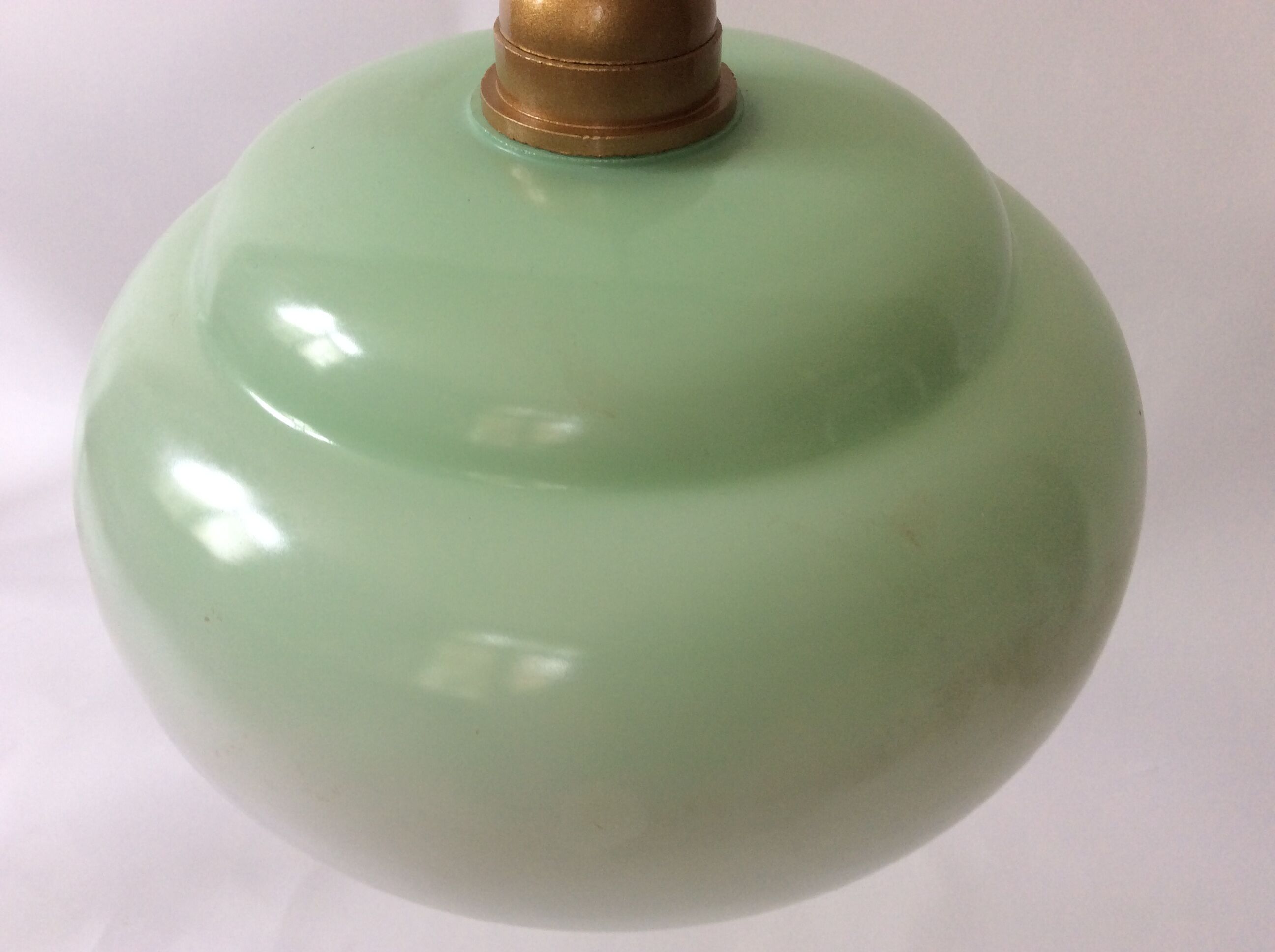 Green opaline ceiling lamp