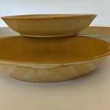 Set of 4 CNP village stoneware skullcap plates