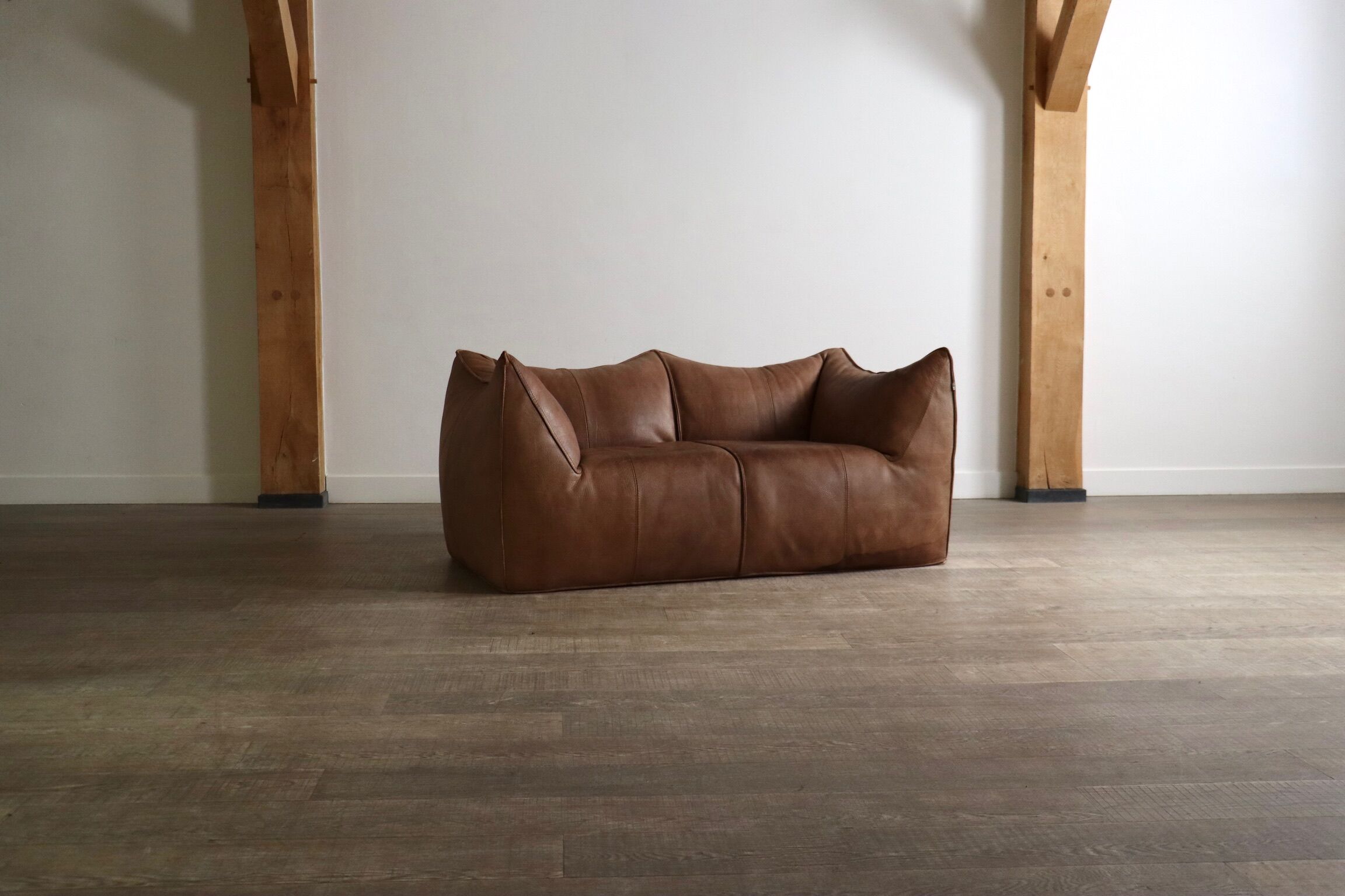 Le Bambole sofa in buffalo leather by Mario Bellini for B&B Italia, 1970s