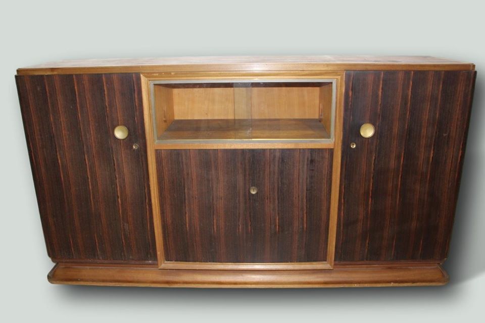 Art Deco period mahogany and macassar veneer sideboard