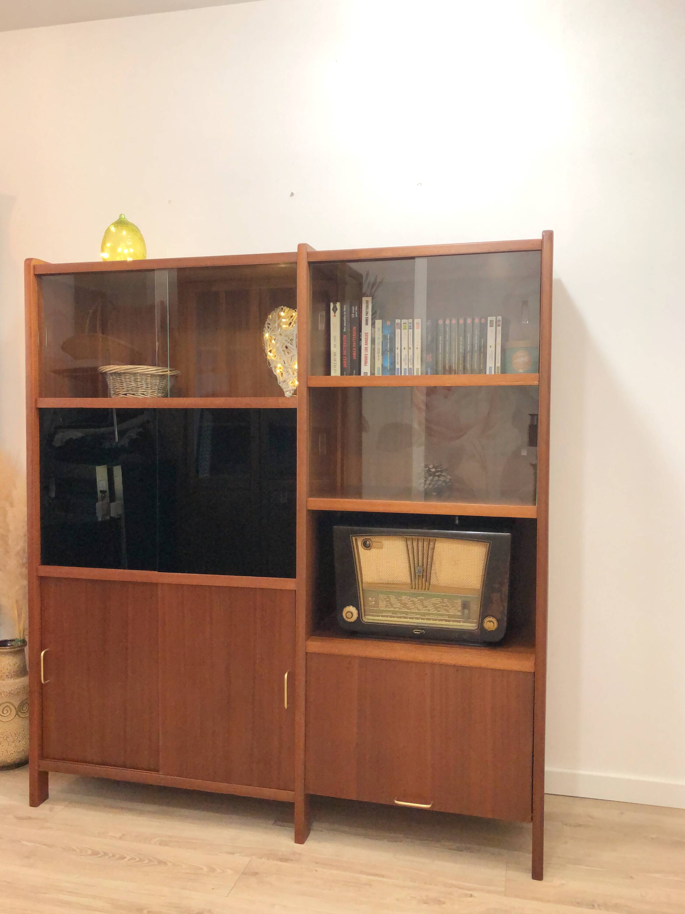 1970s teak bookcase