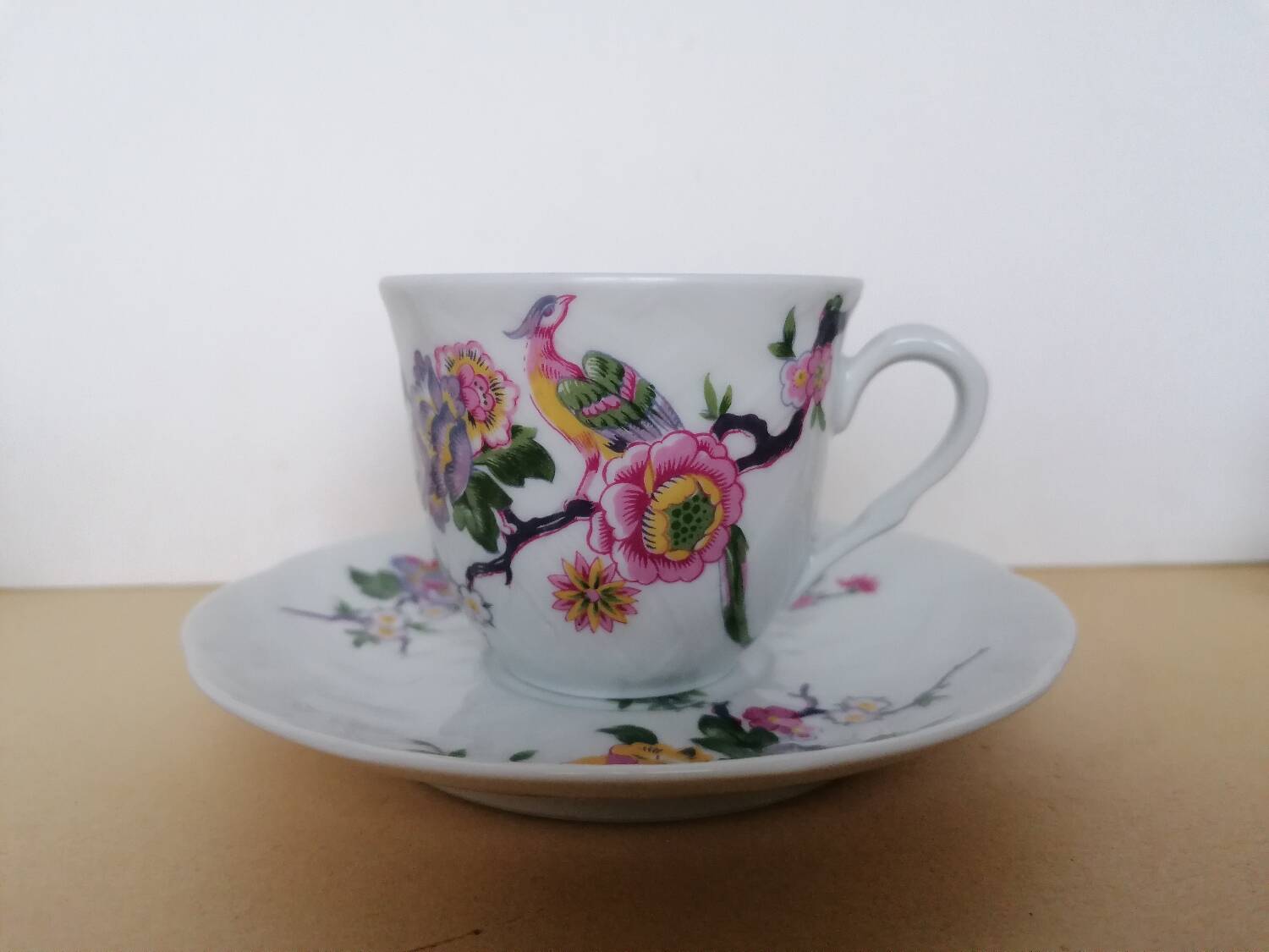 Bernardaud coffee service Limoges birds flowers