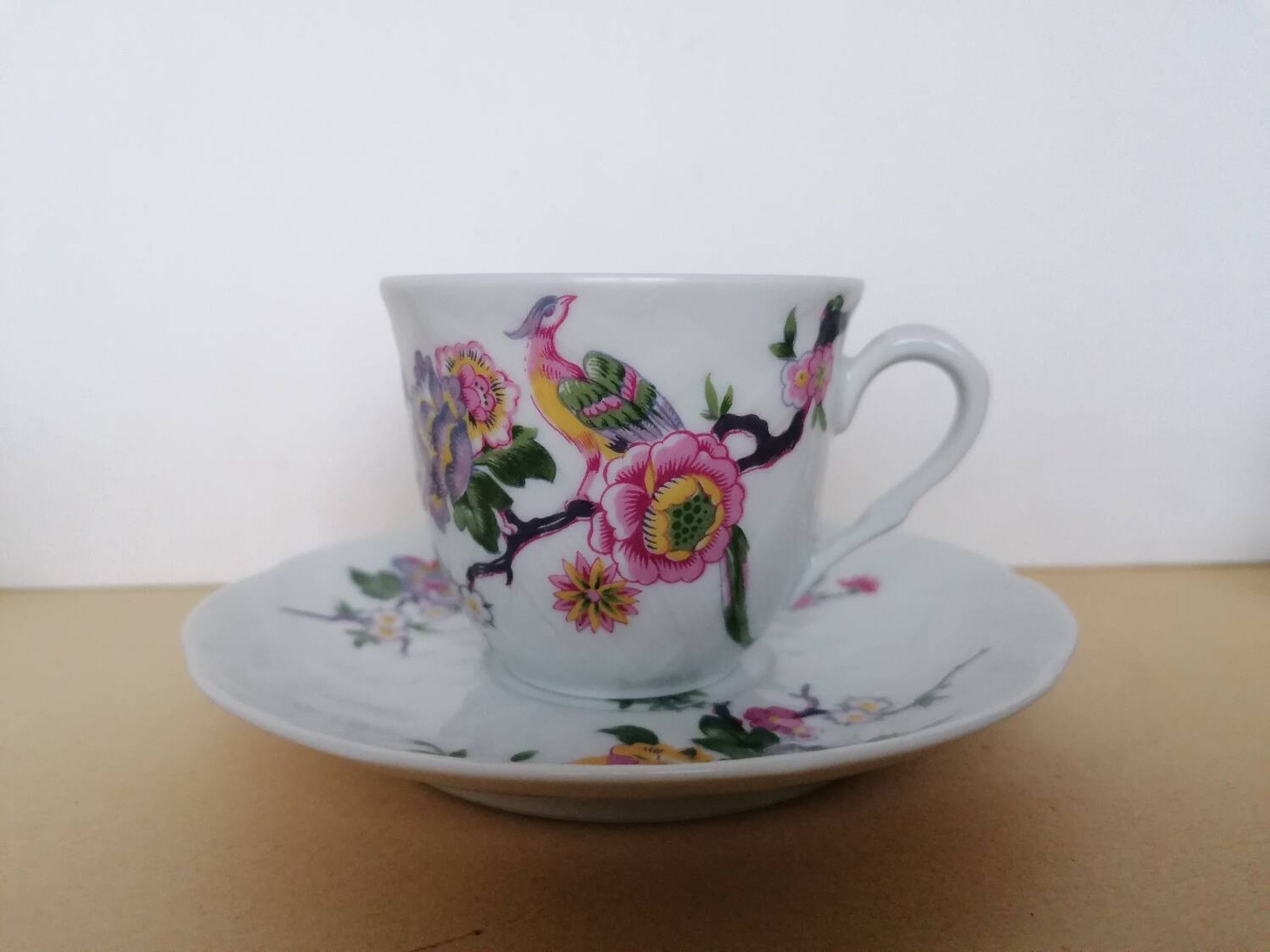 Bernardaud coffee service Limoges birds flowers
