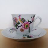 Service café bernardaud Limoges oiseaux fleurs