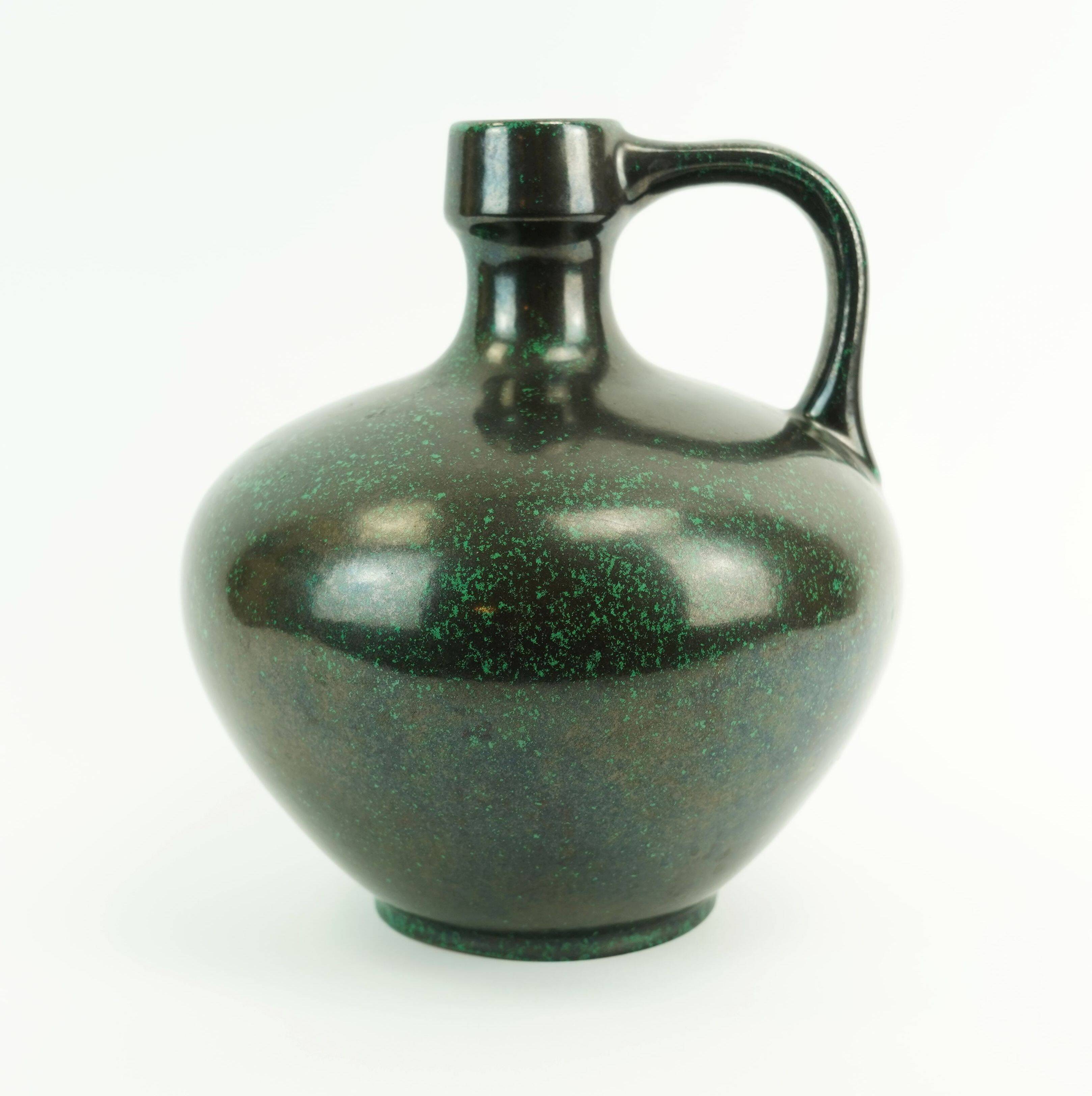 ruscha mid century VASE black and green kurt tschoerner model 340