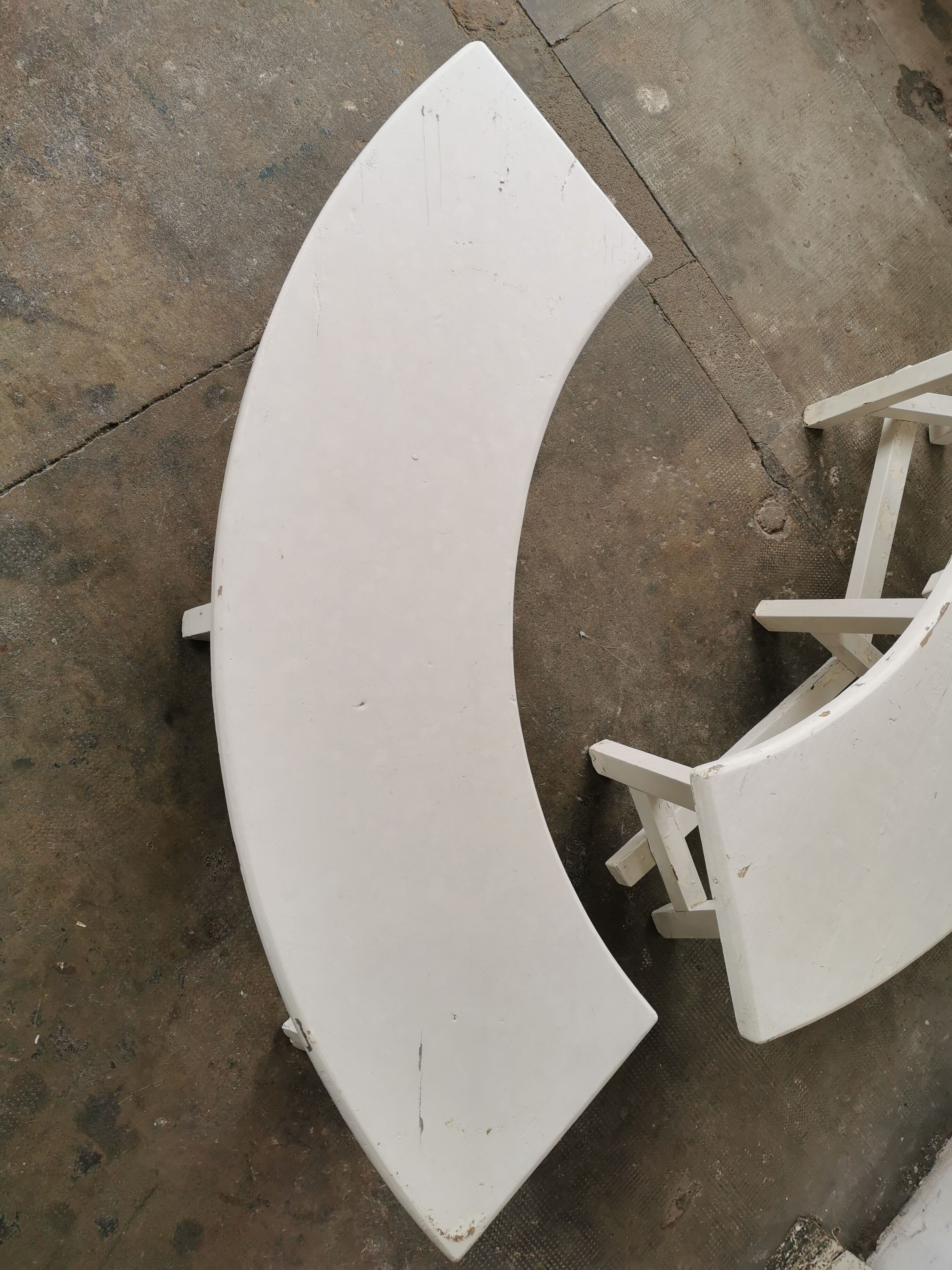 Pair of benches in white fir