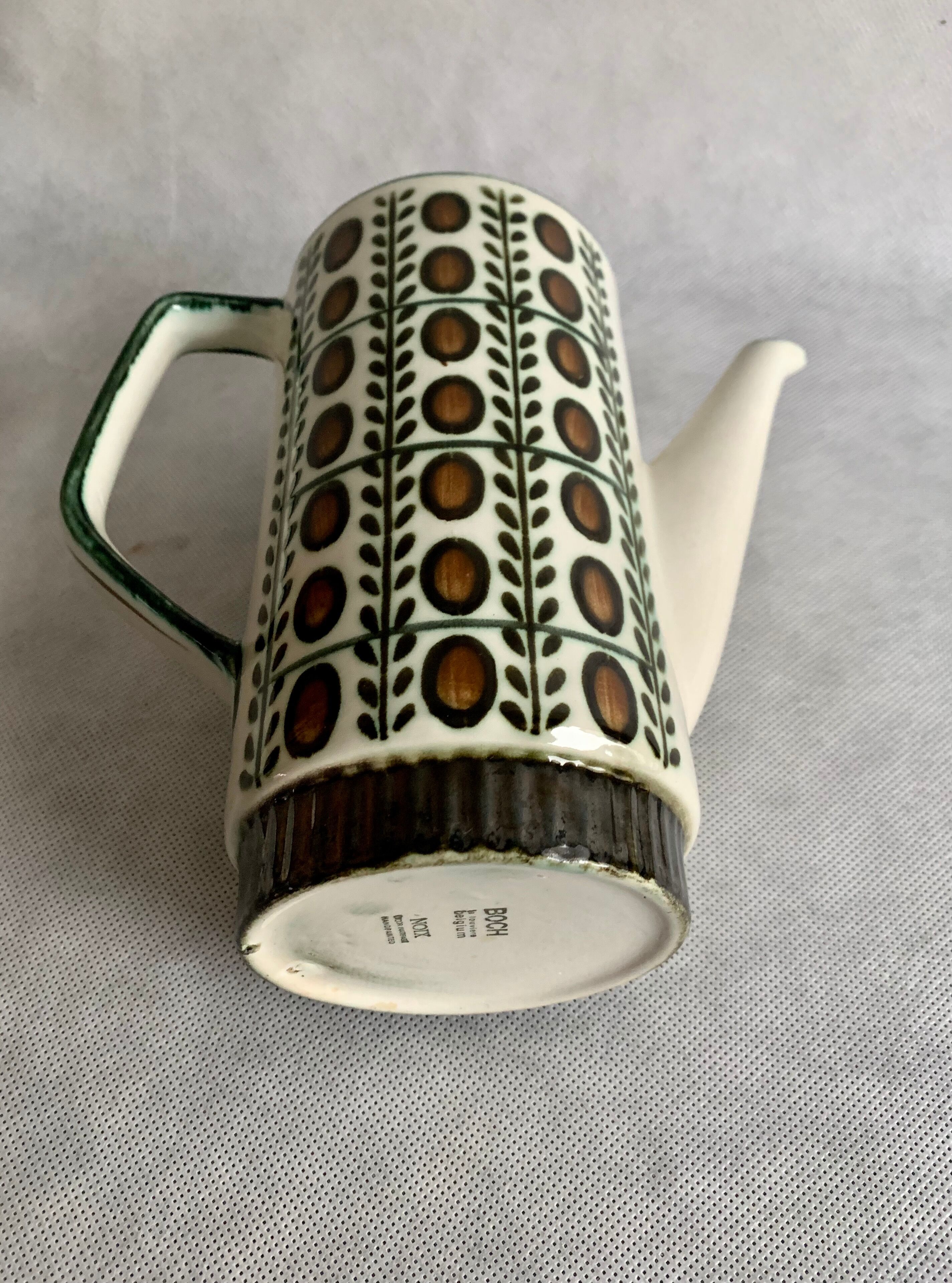 Pottery teapot Boch Rambouillet Noix, 1960s