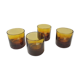 4 whiskey glasses in amber glass