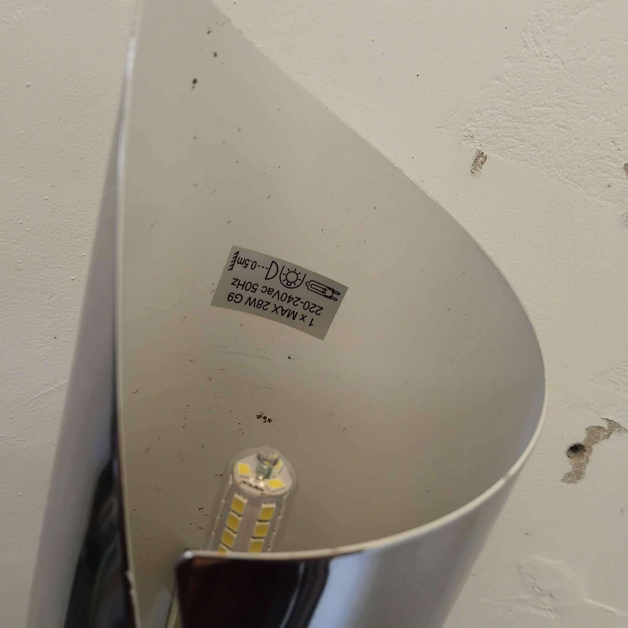 Pair of 70s/80s bidirectional chrome wall lights