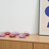 Set of glass cups, Italian design, 1970s, manufactured by Fratelli Guzzini