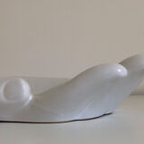 Vide poche en céramique émaillée blanc en forme de grande main, 1990