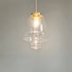 Vintage pendant light in transparent bubbled glass, 70s