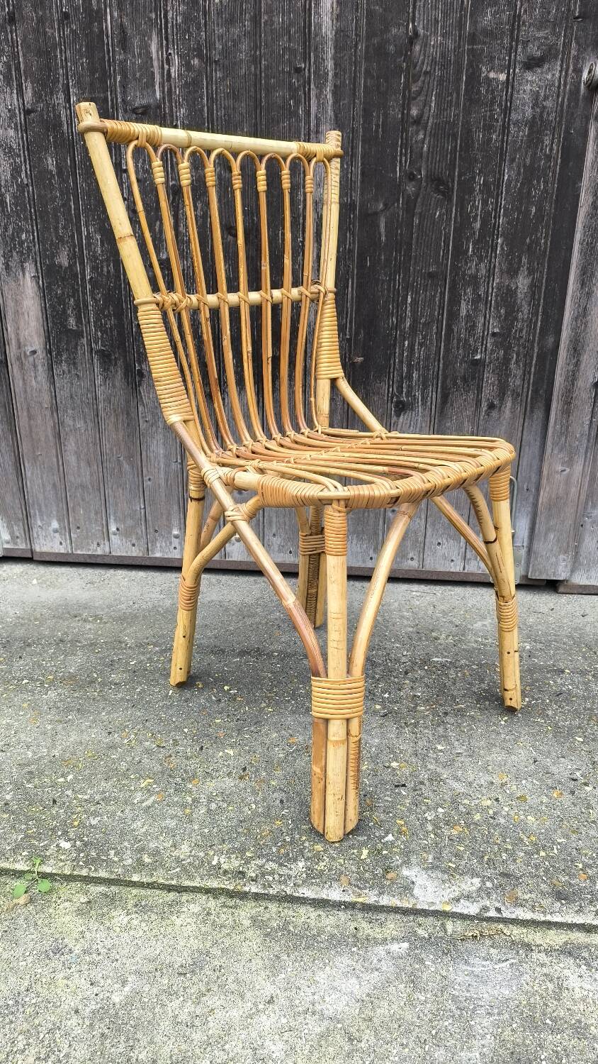 Chaise en rotin 1960