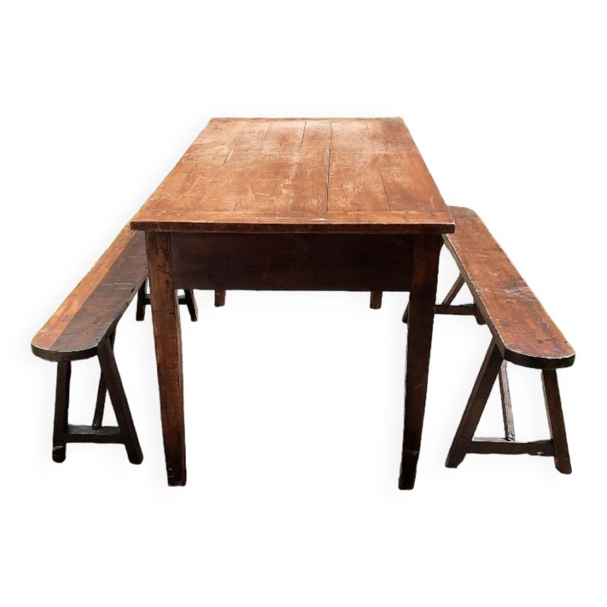 Farmhouse table and benches