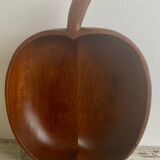 Fruit bowl, apple-shaped salad bowl in teak