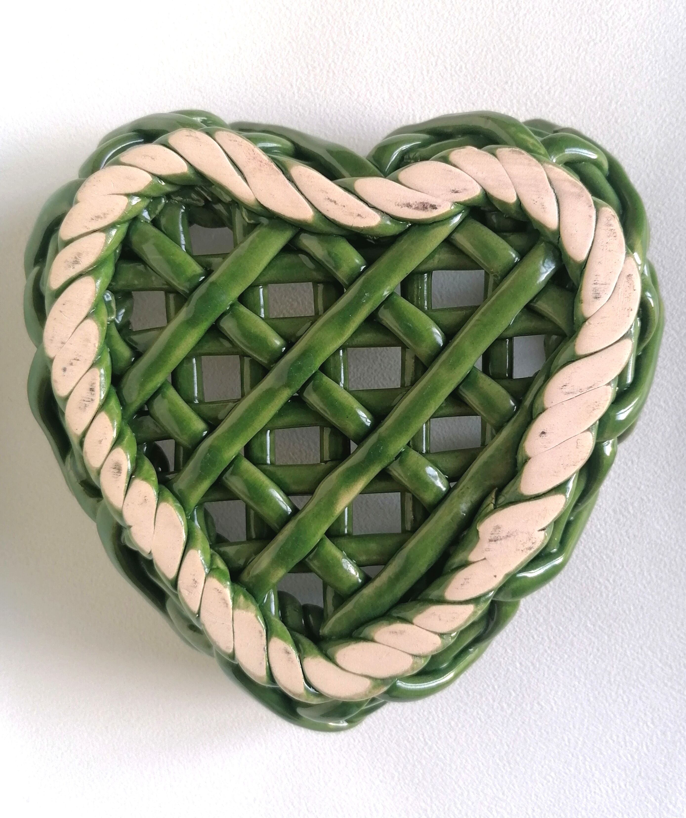 Braided porcelain basket