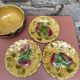 Service barbotine Sarreguemines 6 assiettes et saladier