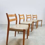 Midcentury dining chairs model 84 vintage Niels O. Møller 1960s