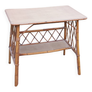 console bureau en rotin