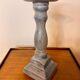 Gray patinated wooden candle holder