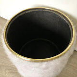 Vintage brass pouf with fur.