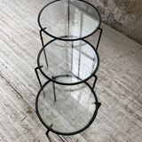 1950s metal and glass nesting coffee tables