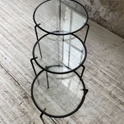 Tables basses gigogne métal et verre années 50