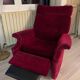 Vintage Parker Knoll red velvet recliner chair circa 1970