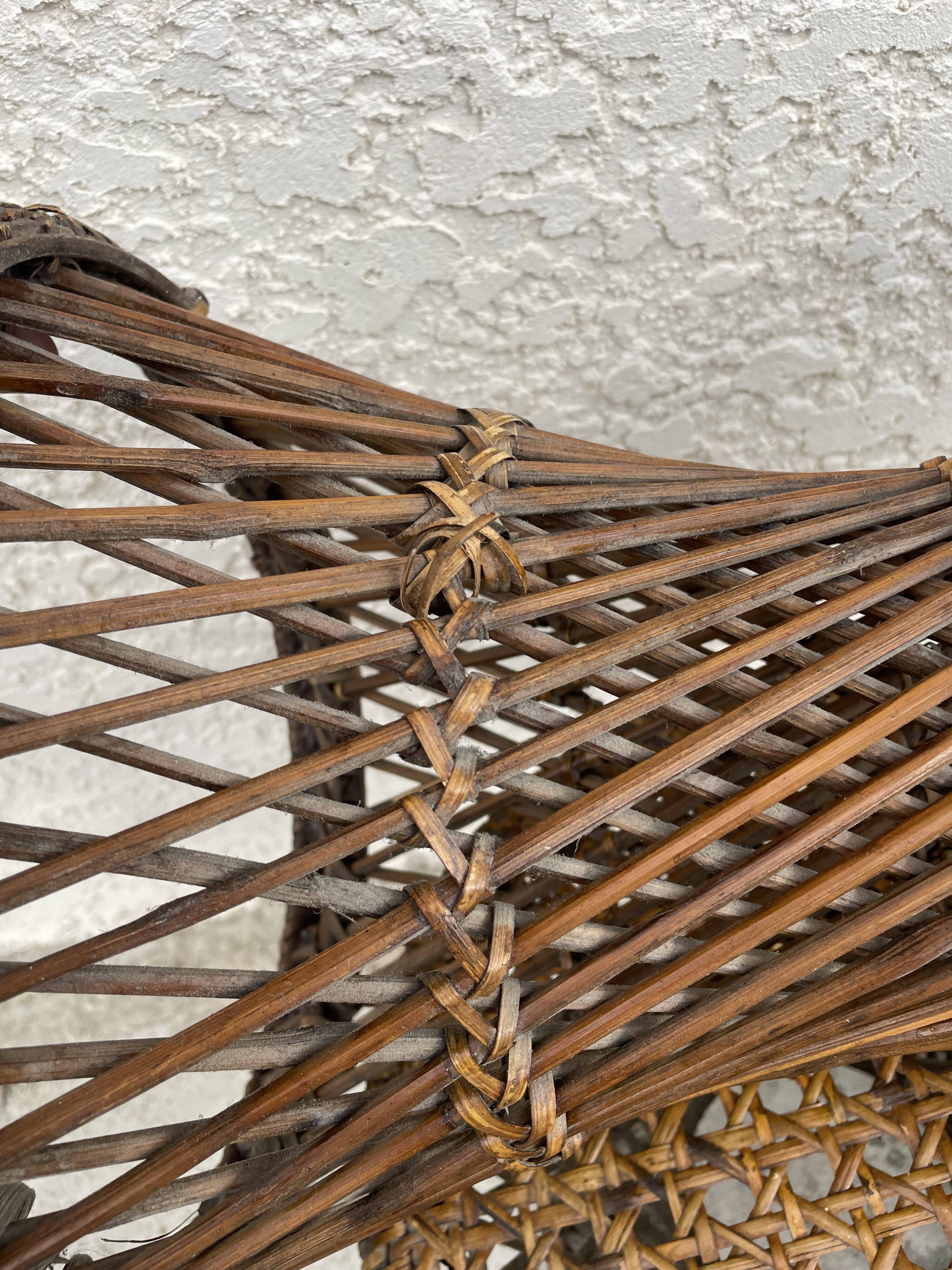 Pair of rattan stool