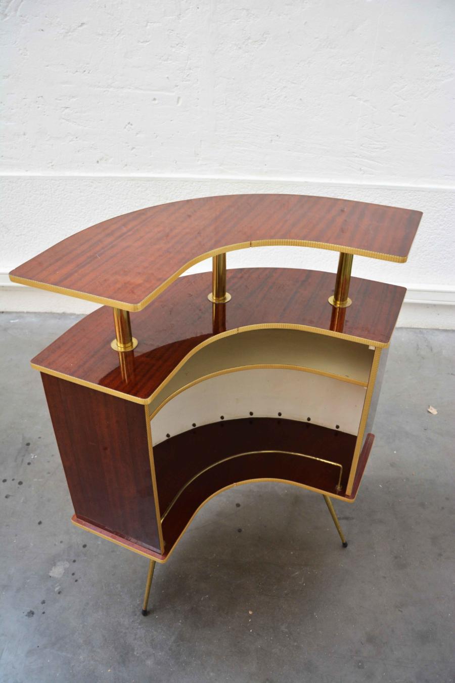 Retro bar gold and Brown and his stool