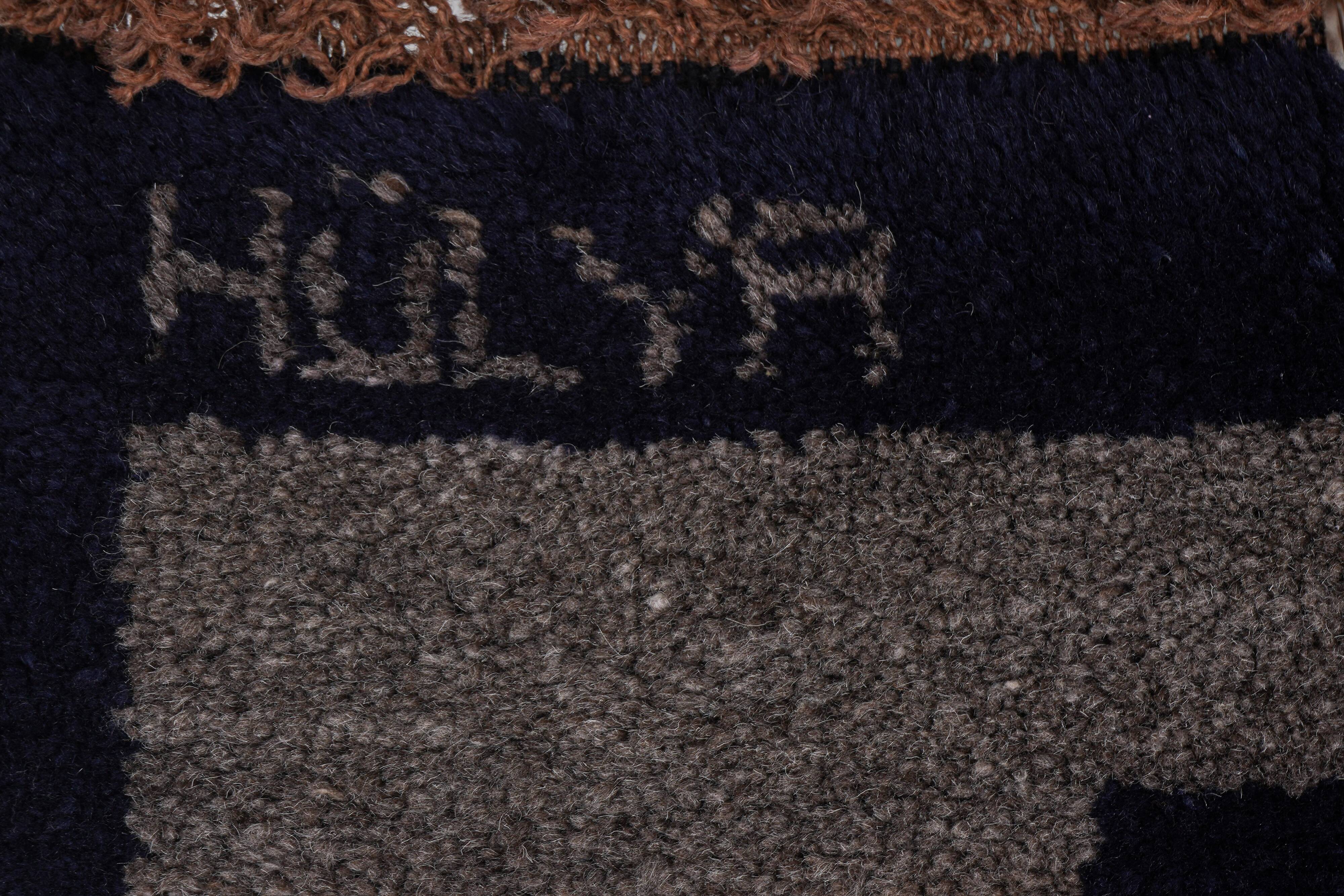 Vintage Turkish Oushak Rug Handwoven 83x190 cm