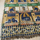 Vintage handmade cat rug