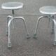 Set of adjustable Danish industrial metal stools, 1968